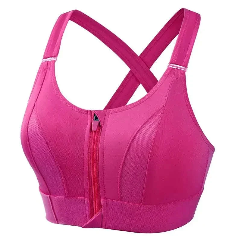 Women's Front-Zipper Sports Bra for Easy Support - Image 9