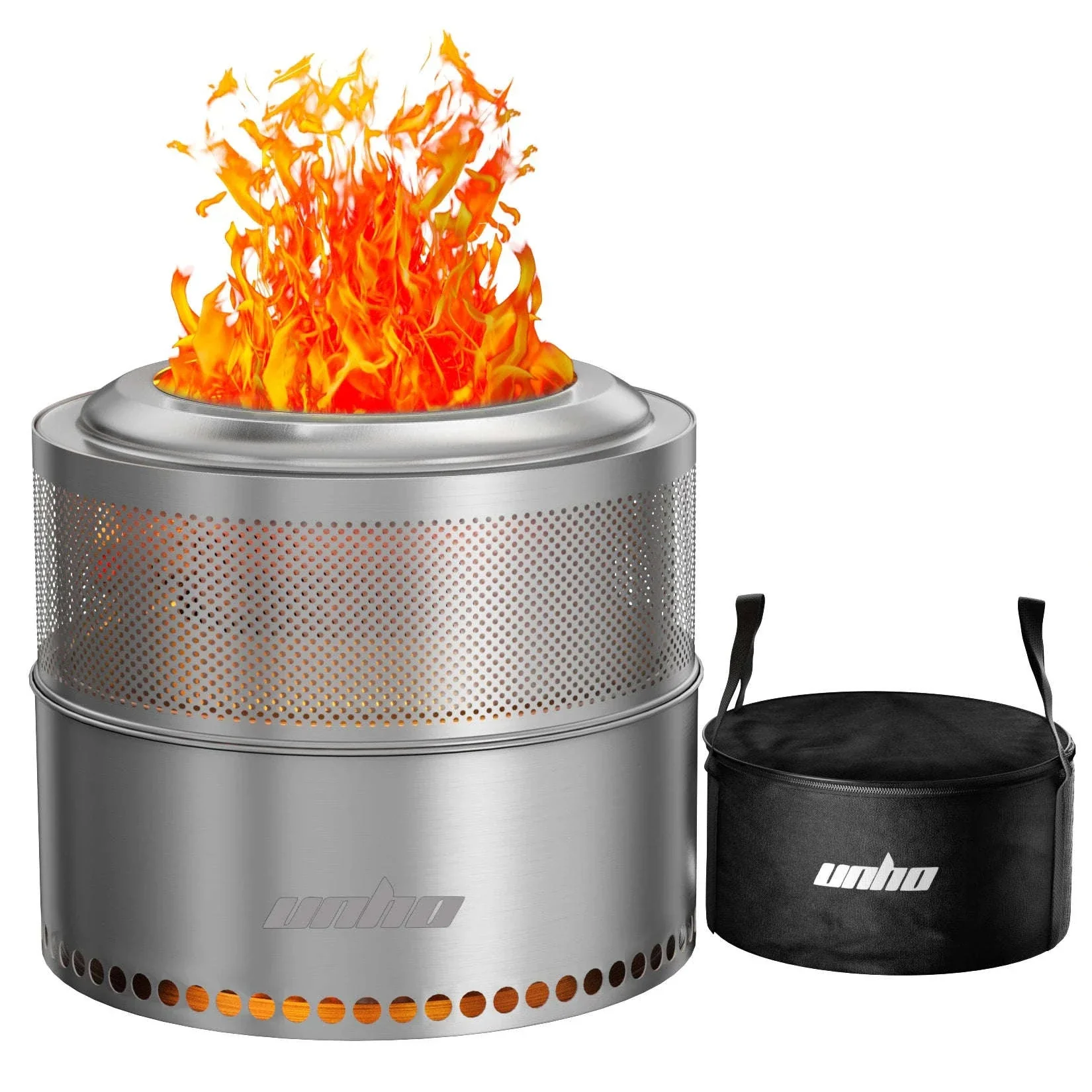 Stainless Steel Wood Burning Fire Pit with Carry Bag