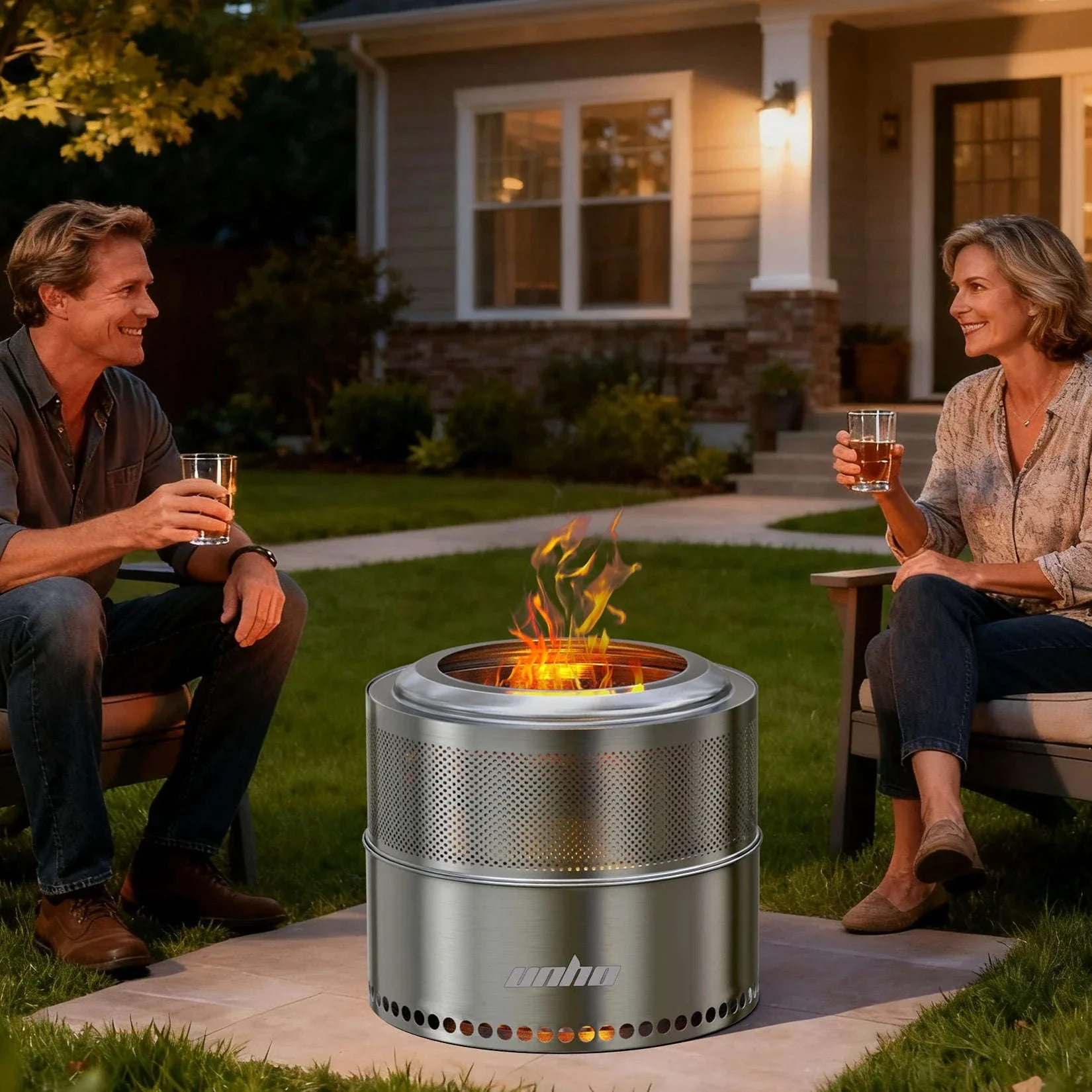 Stainless Steel Wood Burning Fire Pit with Carry Bag - Image 3
