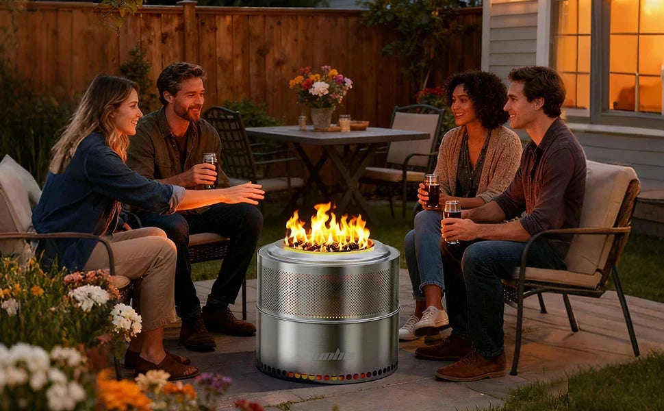 Stainless Steel Wood Burning Fire Pit with Carry Bag - Image 7