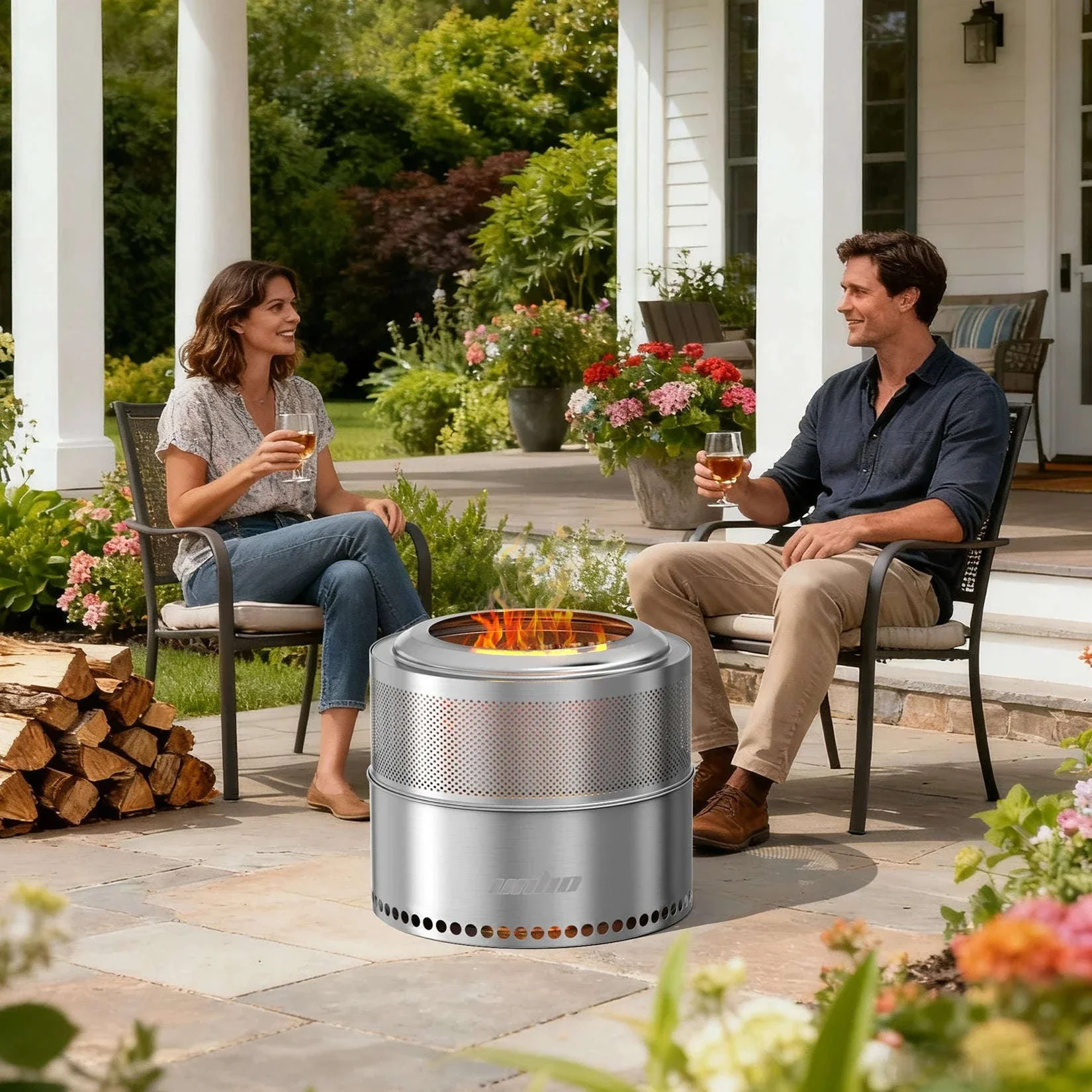 Stainless Steel Wood Burning Fire Pit with Carry Bag - Image 8