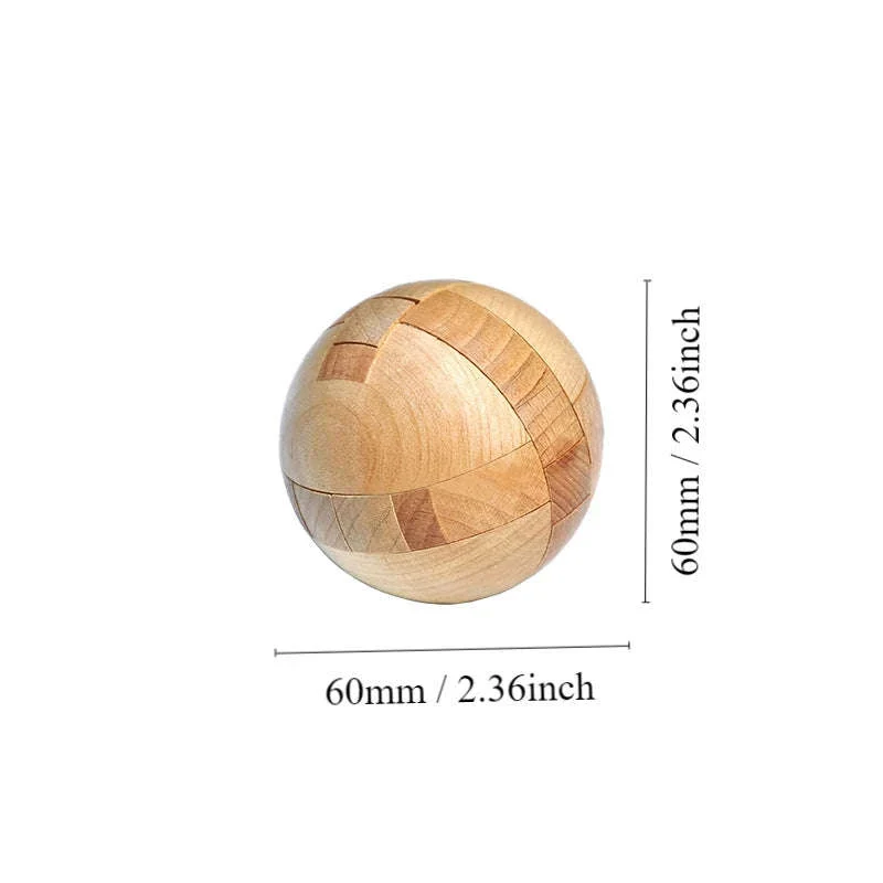 Wooden Magic Ball Brain Teaser Puzzle Toy - Image 2
