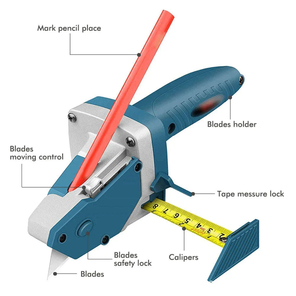 Woodworking Gypsum Board Cutting Tool with Built-In Tape Measure - Image 5