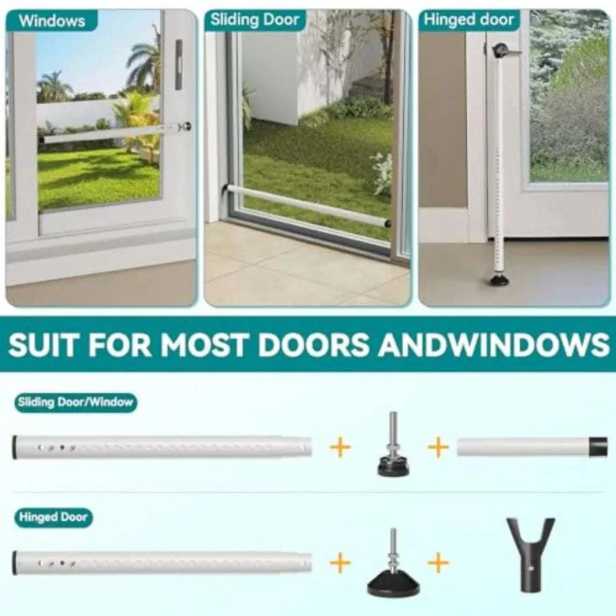 Adjustable Sliding Door & Window Security Bar 6.5–48 Inch - Image 2