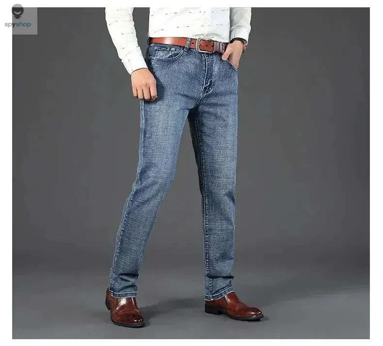 Men's Stretch Denim Jeans, Slim Straight Mid-Rise Fit - Image 11
