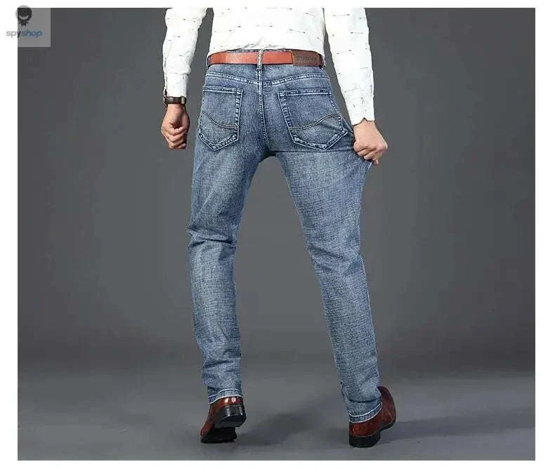 Men's Stretch Denim Jeans, Slim Straight Mid-Rise Fit - Image 12