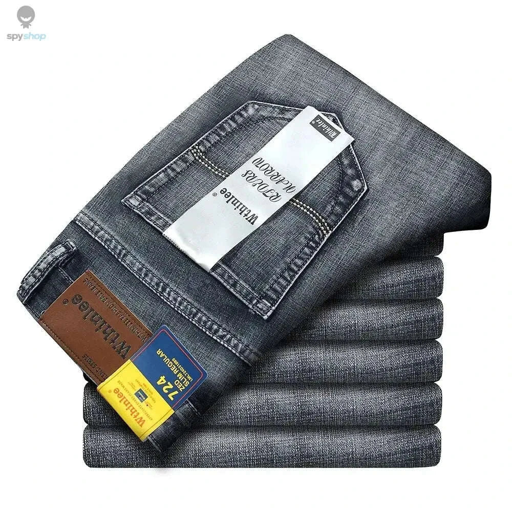 Men's Stretch Denim Jeans, Slim Straight Mid-Rise Fit - Image 23