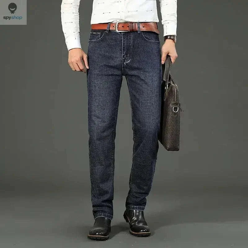 Men's Stretch Denim Jeans, Slim Straight Mid-Rise Fit - Image 3