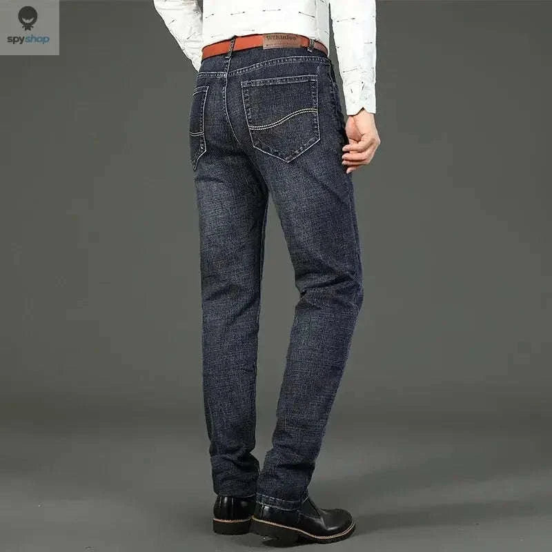 Men's Stretch Denim Jeans, Slim Straight Mid-Rise Fit - Image 4