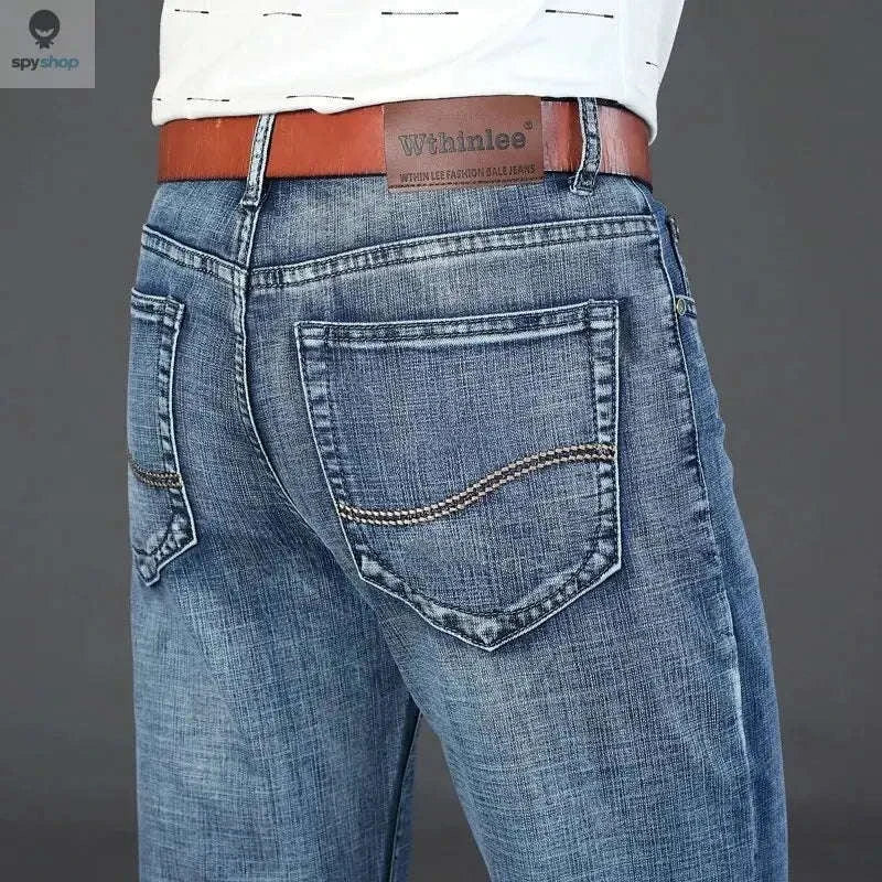 Men's Stretch Denim Jeans, Slim Straight Mid-Rise Fit - Image 5