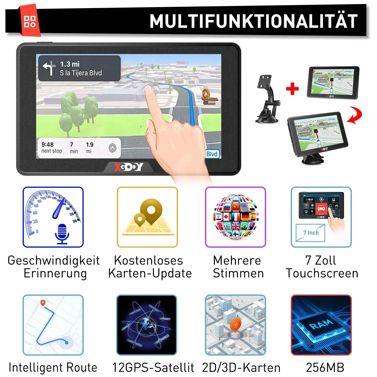 7-Inch GPS Navigation for Cars, Trucks and Buses with Europe Maps - Image 6