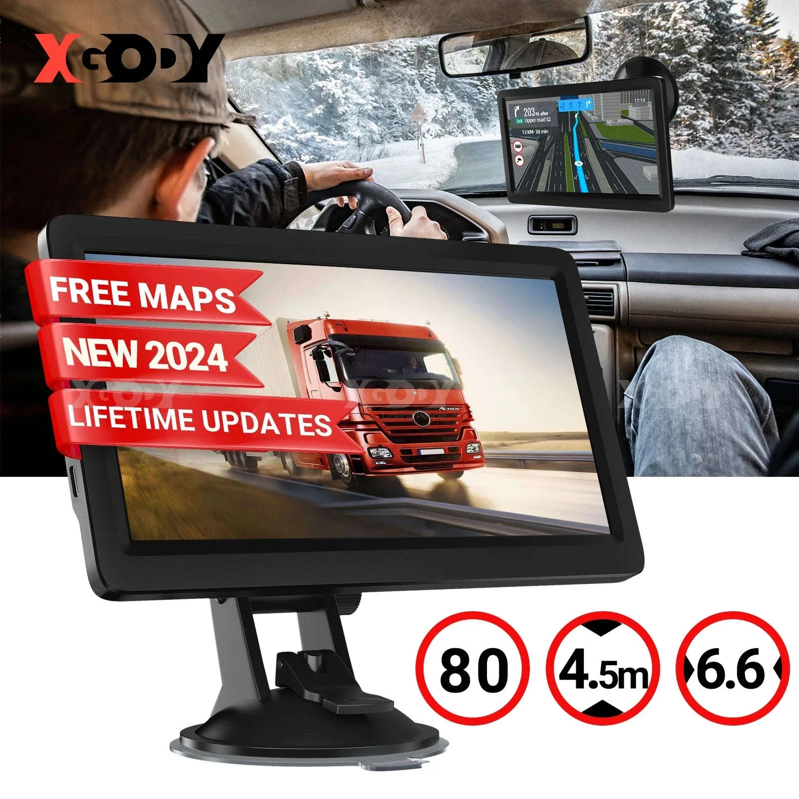 9 Inch Truck GPS Navigation with UK & Europe Maps