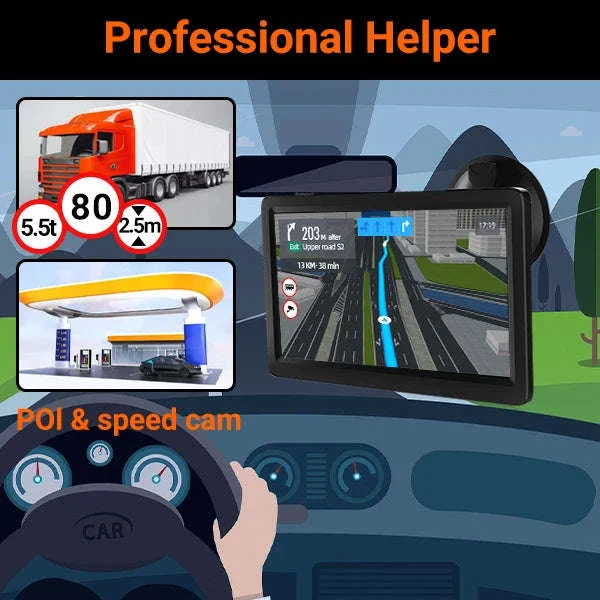 9 Inch Truck GPS Navigation with UK & Europe Maps - Image 10