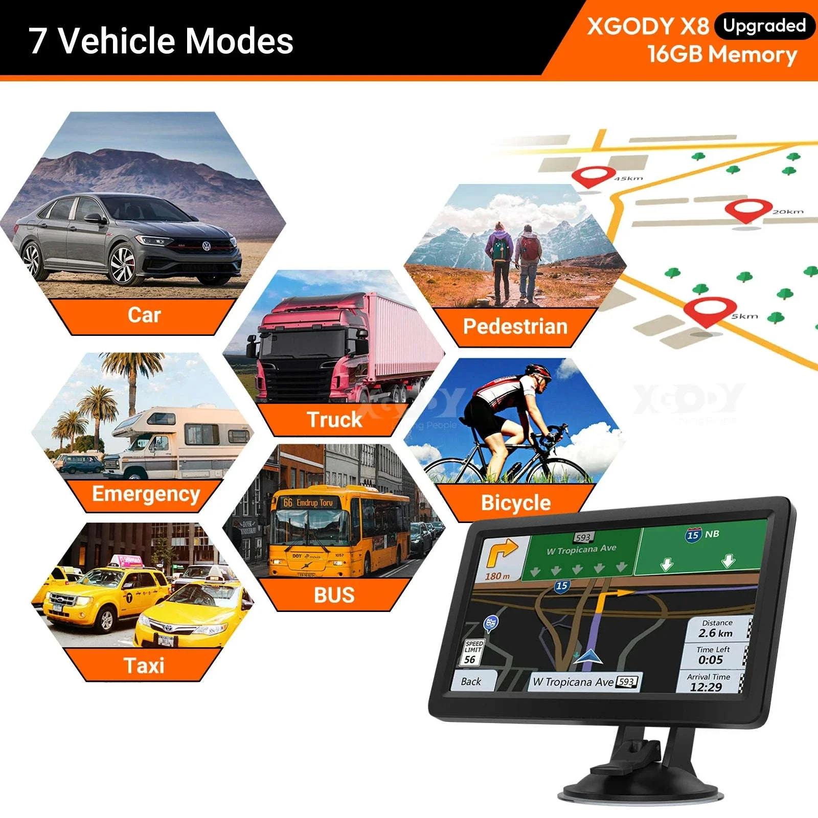 9 Inch Truck GPS Navigation with UK & Europe Maps - Image 2