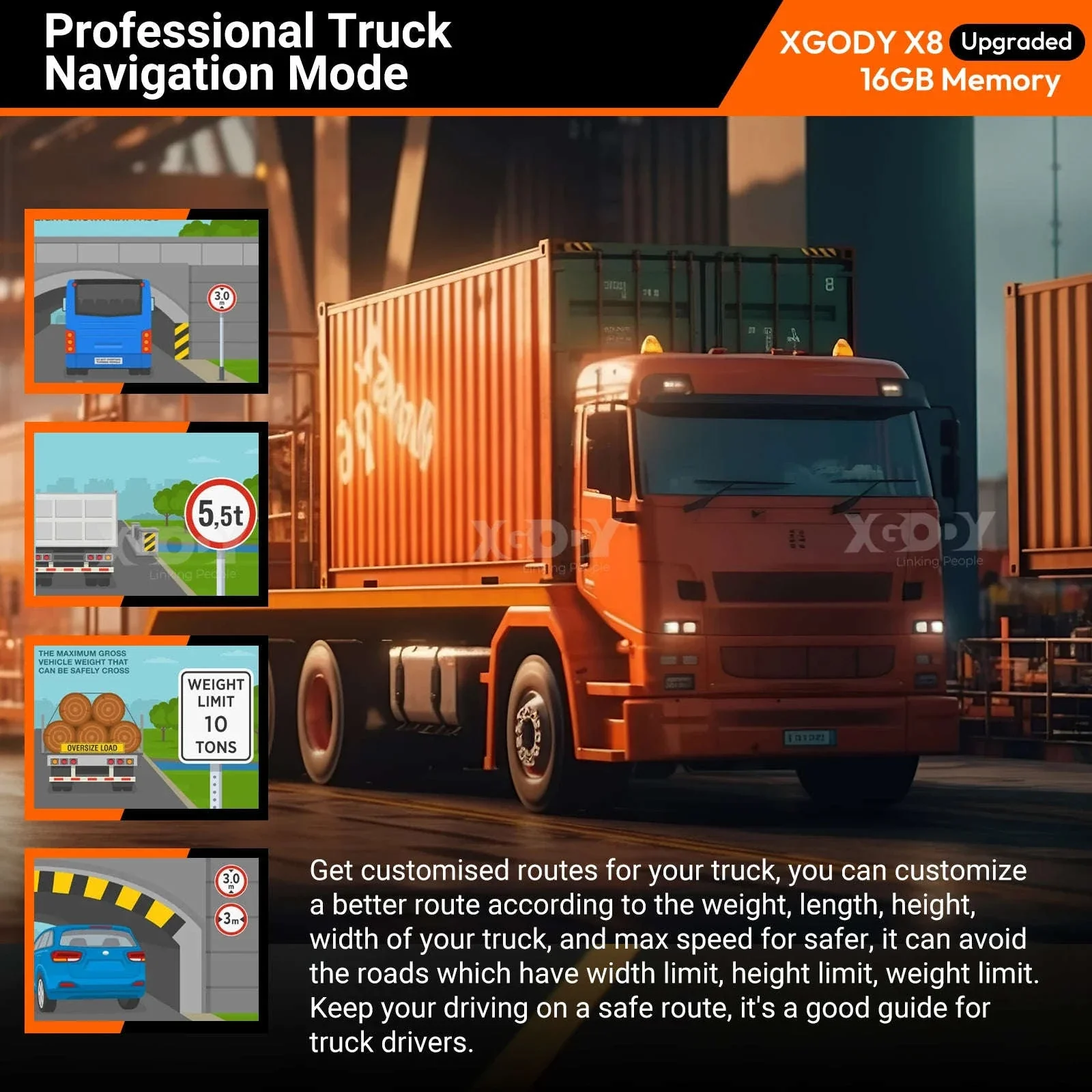 9 Inch Truck GPS Navigation with UK & Europe Maps - Image 5