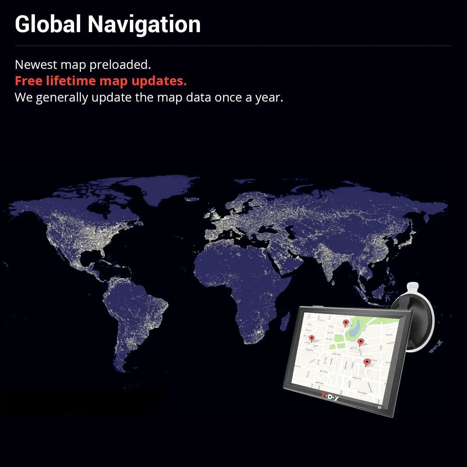 XGODY 9-Inch Truck Sat Nav with UK and Europe Maps - Image 2