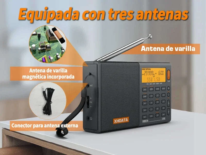XHDATA D-808 Multiband Portable Radio with SSB, AIR & DSP Tuning - Image 8