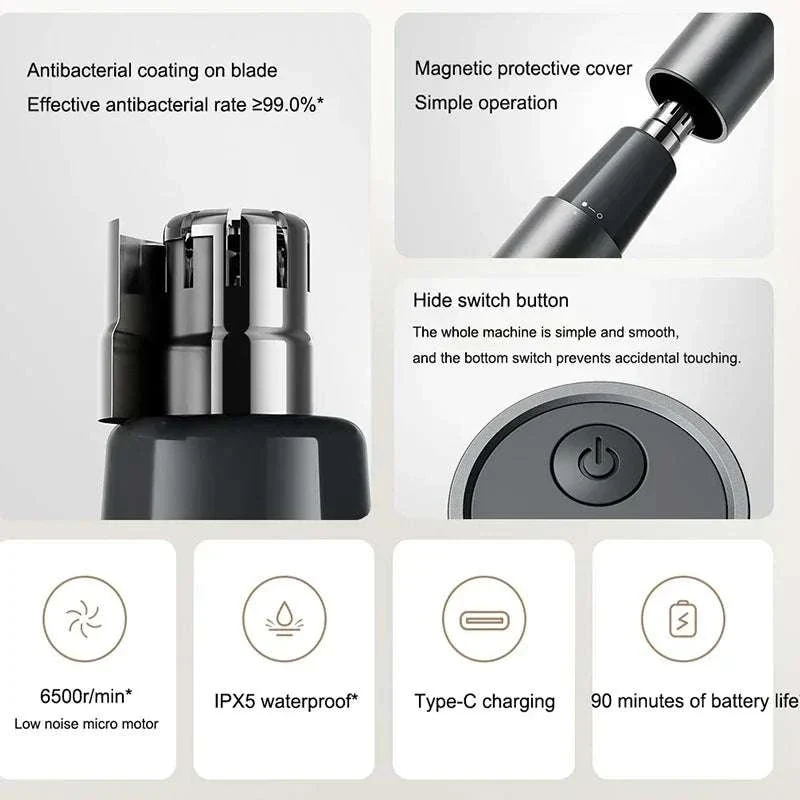 Electric Nose Hair Trimmer Rechargeable Painless Grooming Tool - Image 6