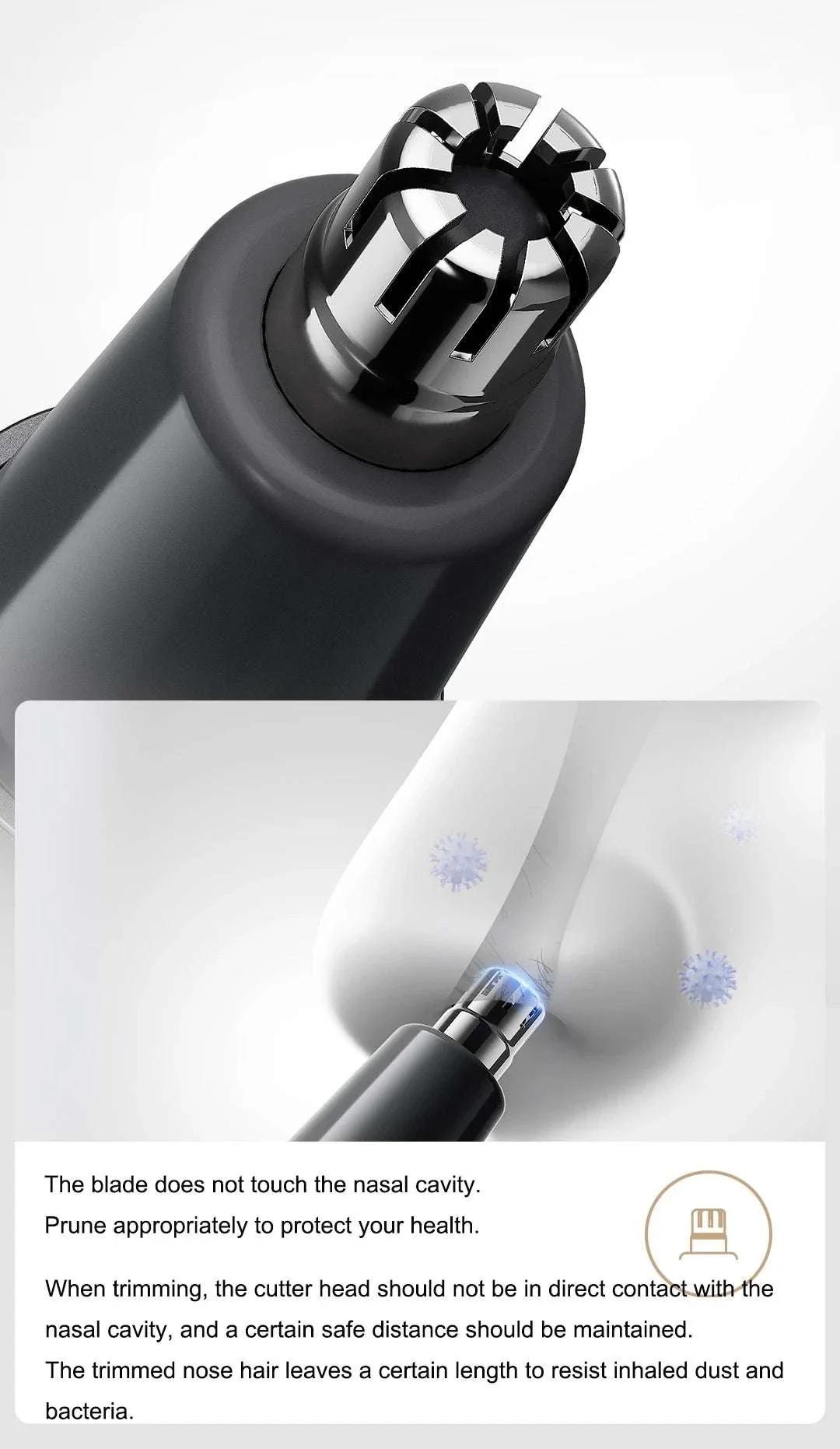 Electric Nose Hair Trimmer Rechargeable Painless Grooming Tool - Image 9