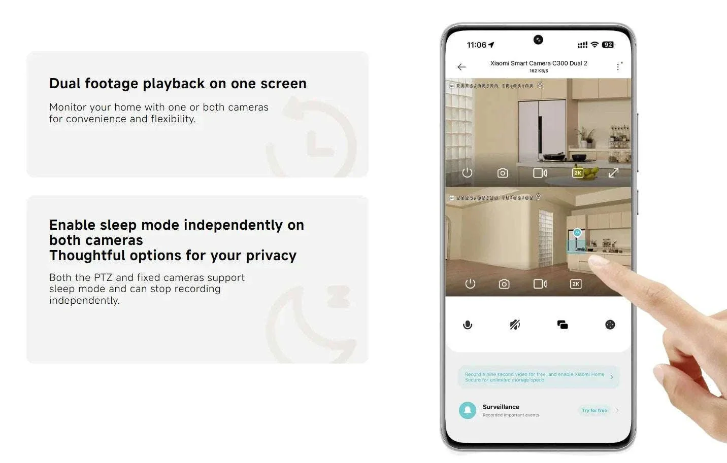 Xiaomi C300 Dual Lens Smart Camera 360° AI WiFi 6 Home Security - Image 29