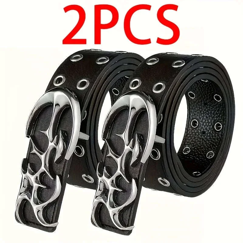 Y2K Hollow Punk Belt in PU Leather, Unisex Statement Accessory - Image 11