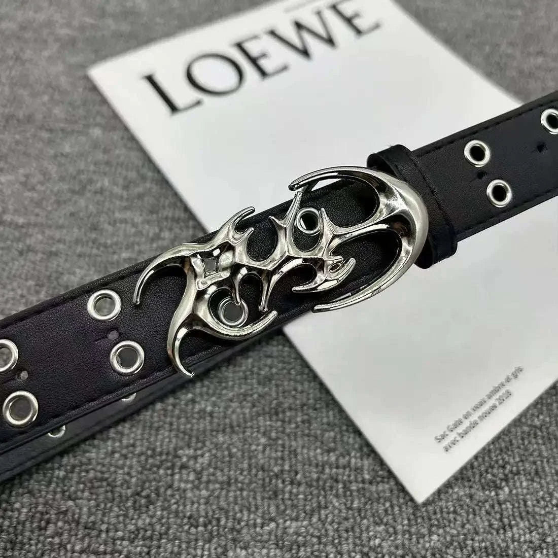 Y2K Hollow Punk Belt in PU Leather, Unisex Statement Accessory - Image 3