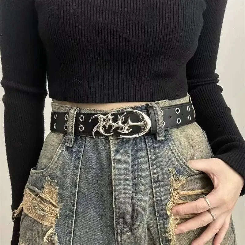 Y2K Hollow Punk Belt in PU Leather, Unisex Statement Accessory - Image 6