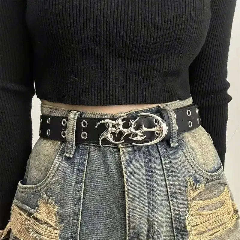Y2K Hollow Punk Belt in PU Leather, Unisex Statement Accessory - Image 7