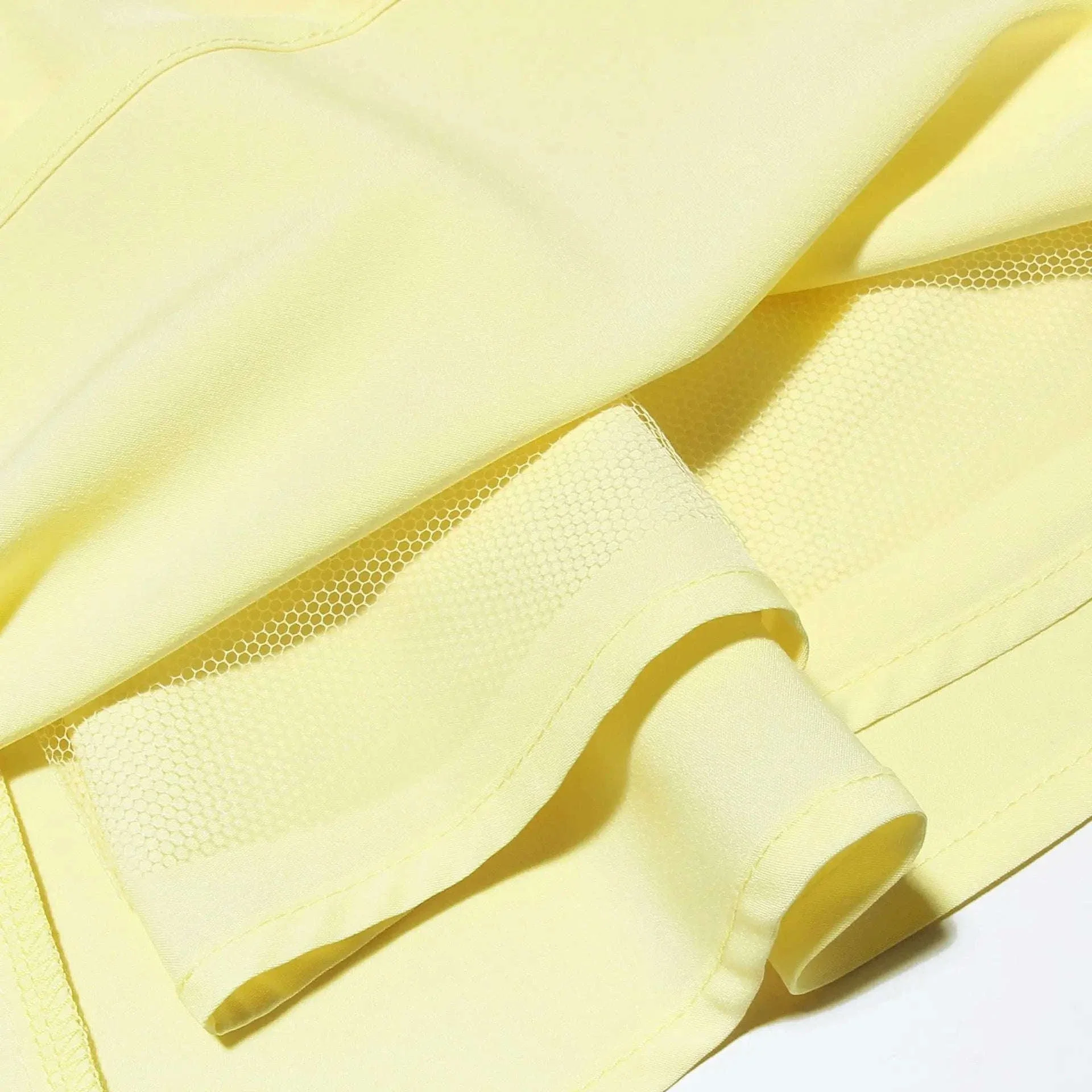 Yellow A-Line Dress with Lace-Up Detail and Mini Length - Image 16