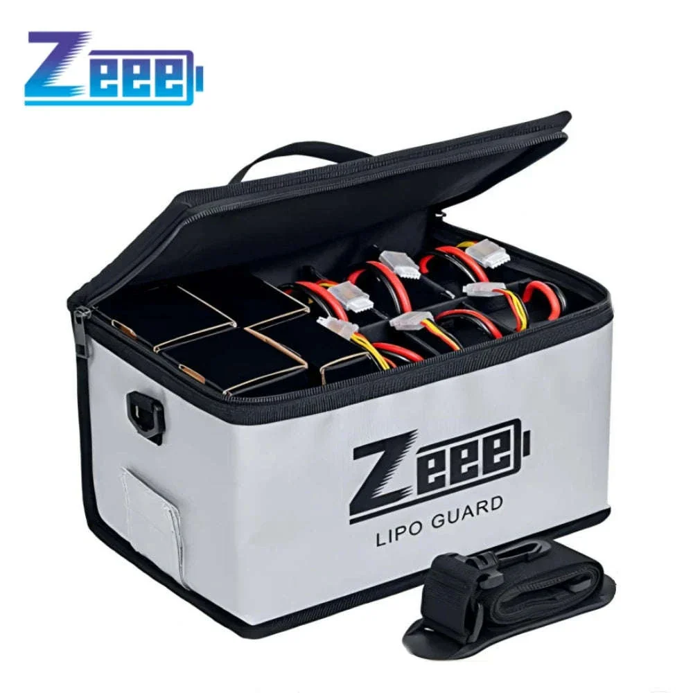 Adjustable 10-Cell LiPo Safety Bag Fireproof Battery Storage