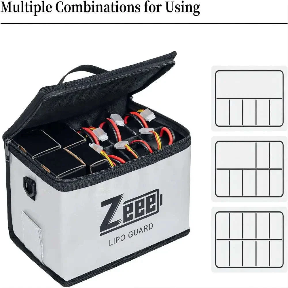 Adjustable 10-Cell LiPo Safety Bag Fireproof Battery Storage - Image 5