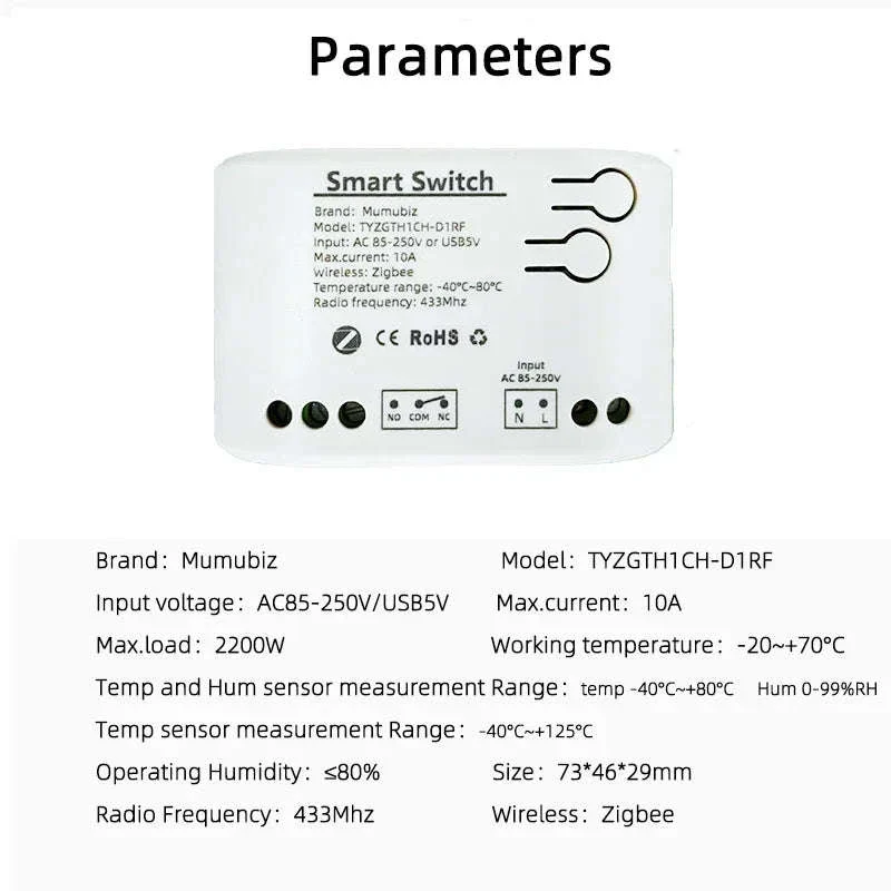 Zigbee Smart Switch with Temperature & Humidity Sensor Control - Image 19