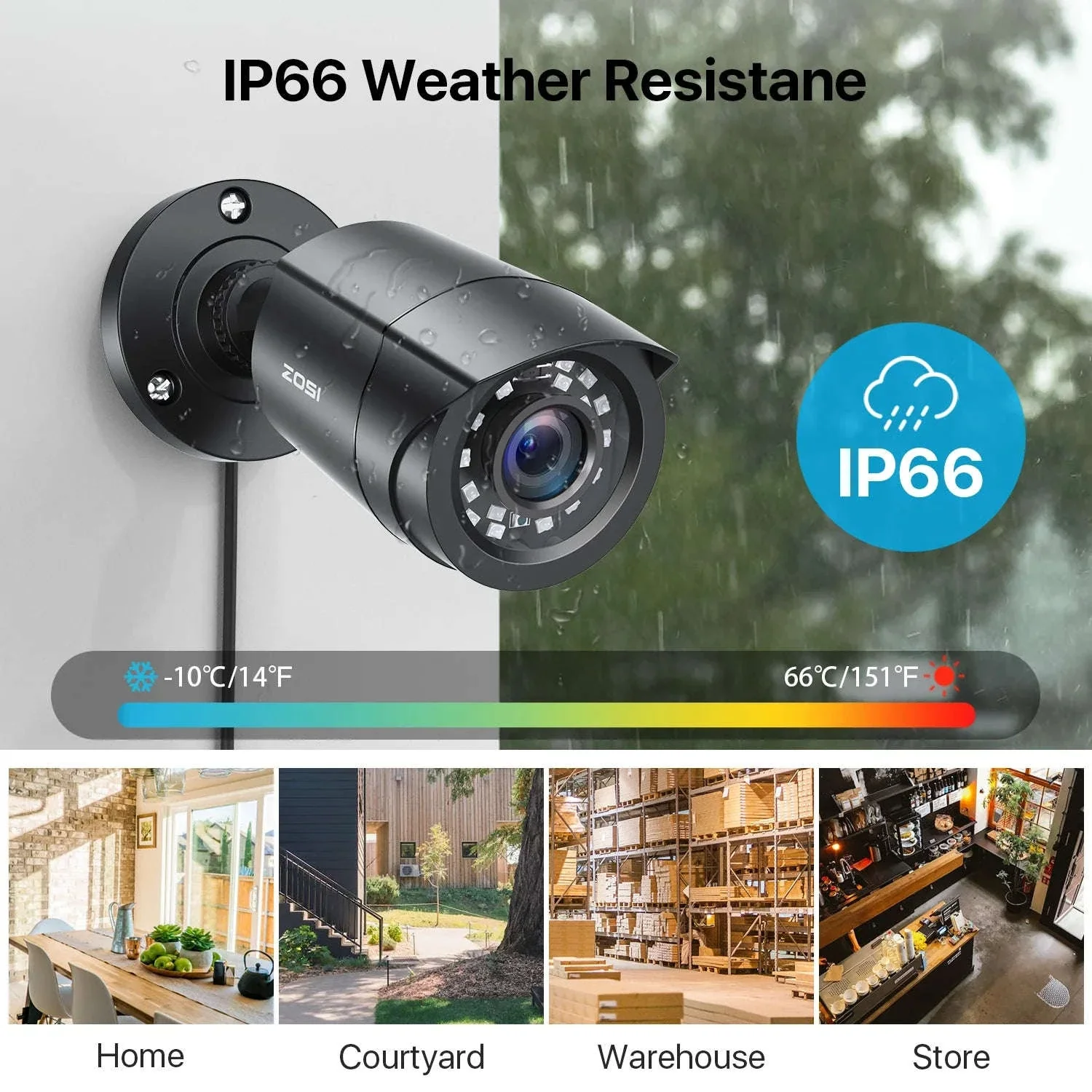 ZOSI 4-Pack 1080P HD-TVI Weatherproof Security Cameras - Image 5