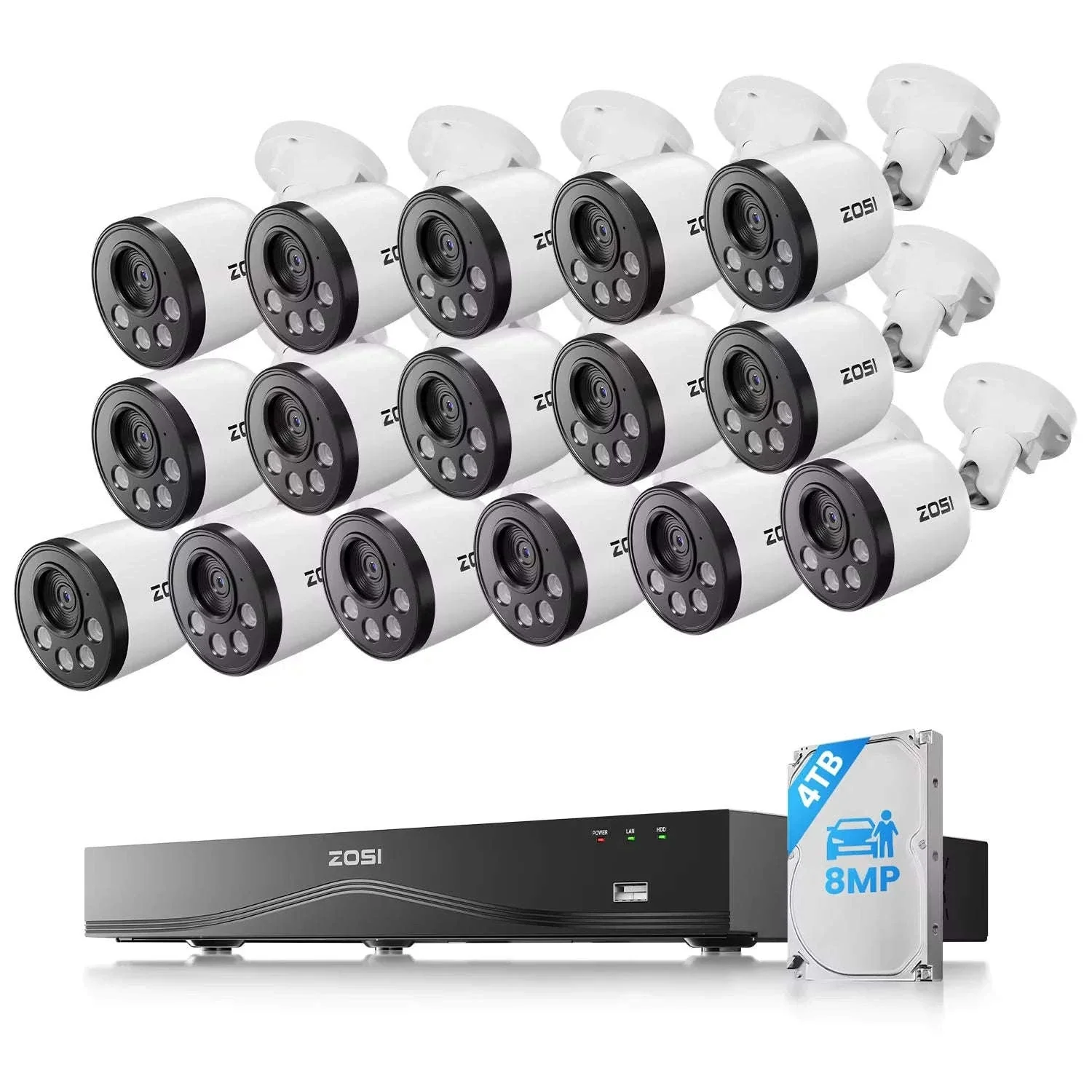 ZOSI 16CH 4K PoE CCTV System with 4TB HDD and 8MP Cameras - Image 31