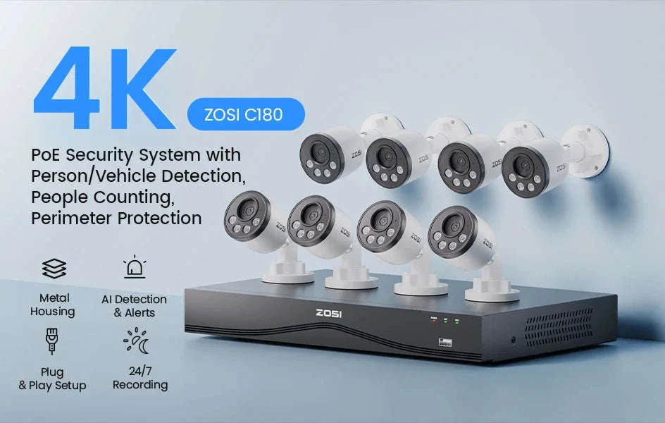 ZOSI 16CH 4K PoE CCTV System with 4TB HDD and 8MP Cameras - Image 7