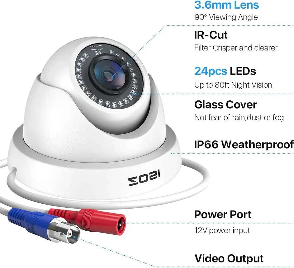 ZOSI 4-Pack 1080P Wired Security Cameras for Home CCTV - Image 11