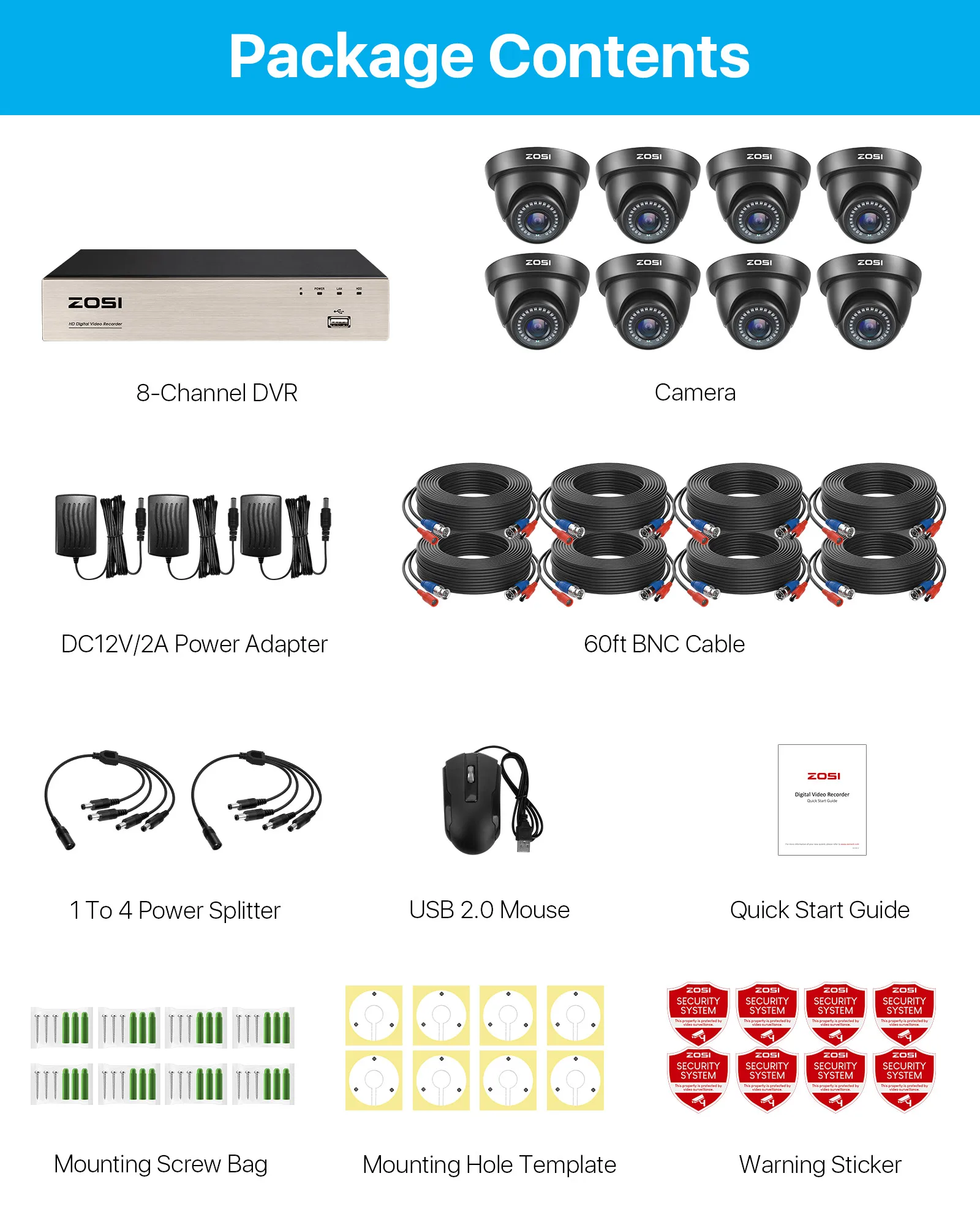 ZOSI 8CH 1080P Wired Security Camera System with 8 Dome Cameras - Image 20