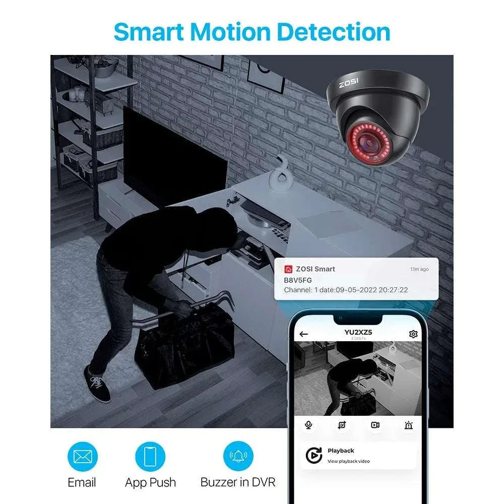 1080P Wired Security Camera System with 4 Cameras & 8CH DVR - Image 4