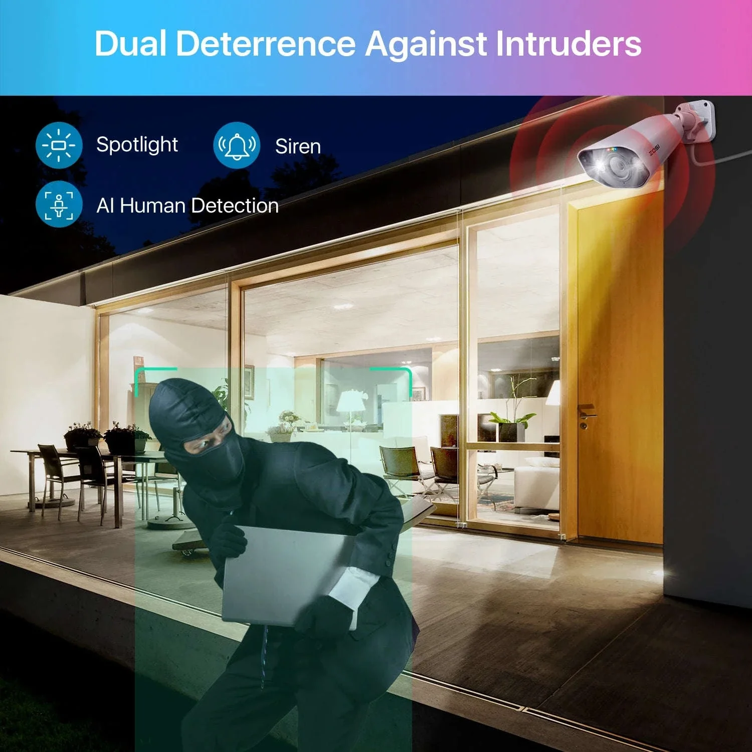 ZOSI 8MP PoE Outdoor Security Camera with Two-Way Audio - Image 5