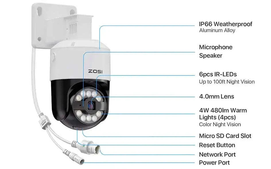 ZOSI 8MP PoE Outdoor Security Camera with AI Detection - Image 24
